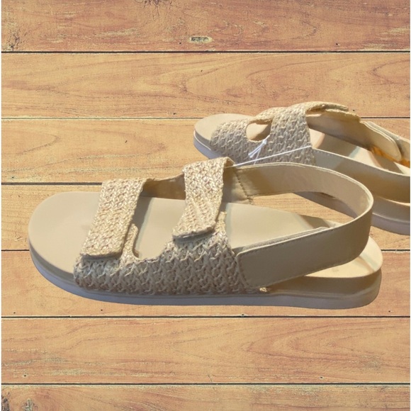 NWT - AE Women’s Raffia Slingback Sandal (Natural Cream / Multiple Sizes) - Picture 4 of 9